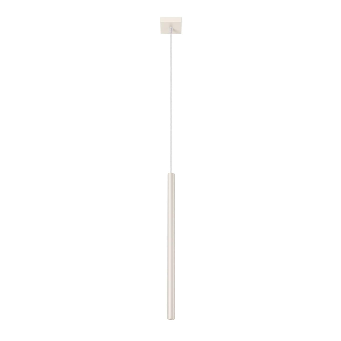 SOLLUX lighting Lampada Da Soffitto Lampada Da Sospensione Di Acciaio 1 Paralume 8 x 8 x 114 cm Beige Pastelo