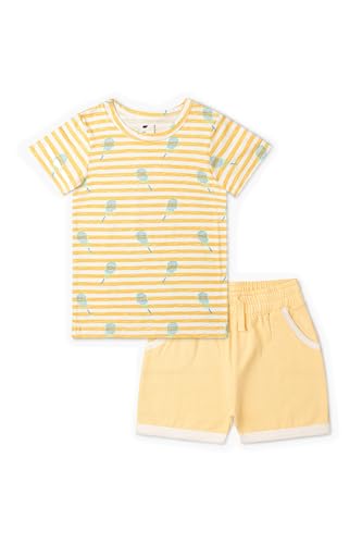 MONICA + ANDY Baby Organic Ribbed Short Sleeve Tee + Short Set