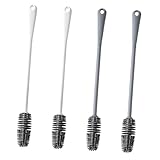 MUELODSIC 4個 シリコン製長柄洗杯刷点 抗菌ボトルクリーナー 哺乳瓶 水筒 キッチン用品対応 衛生的で使いやすいブラシ 家用清掃ツール