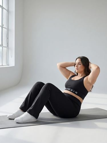 Image of BLINKIN Plus Size Flared Gym Pants for Women - Workout Yoga Pants for Woman - Ultimate Flare Bootcut Track Pants Womens Activewear(M-7XL)
