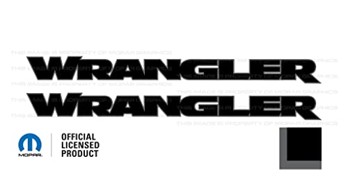 Decal Mods Wrangler Hood Graphic Vinyl Decal fits Jeep Wrangler JK/JL/JT (2007-2026) Black w/Dark Gray Outline FBDRKGO (Set of 2) | FJ3U4