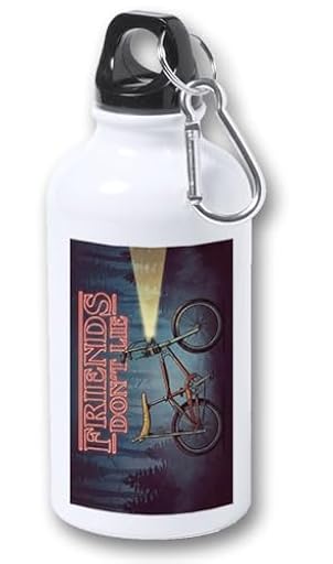 MERCHANDMANIA Bidón 400ml metálico frase famosa friends dont lie los amigos no mienten para viaje y deporte | Ya disponible en tu tienda friki favorita! En mundofriki.es!