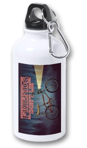 MERCHANDMANIA Bidón 400ml metálico frase famosa friends dont lie