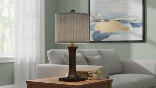 Image of Aspen Creative 31015A Transitional Drum (Cylinder) Shaped Spider Construction Lamp Shade in Grey & Black, 12 inch Wide (12 inch x 12 inch x 10 inch)