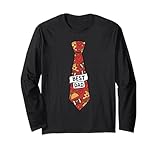 Cravate Humoristique pour la fête des pères Motif cœurs Football Pizza Tacos Food Dad Manche Longue