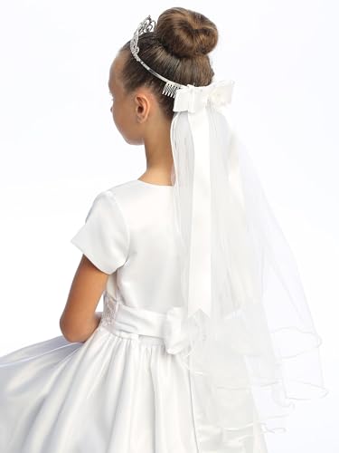 Pink Princess First Communion Veil for Girls 7-16 - Girls Veil with Tiara - 1st Holy Communion Veil - Velos para Primera Comunion2