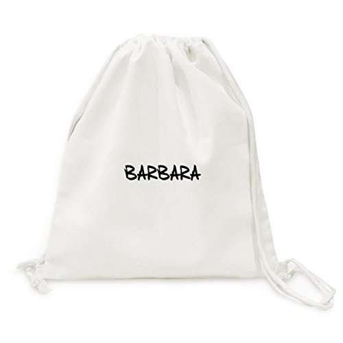 Sac cordon en toile prénom Barbara style manuscrit pour voyage