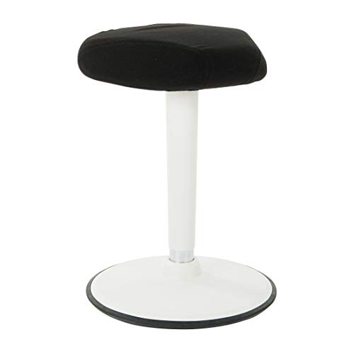Image of Office Star Active Seating Adjustable 24-34 Inch Height and 360-Degree Wobble Design Perch Seat with Non-Slip Base, Black