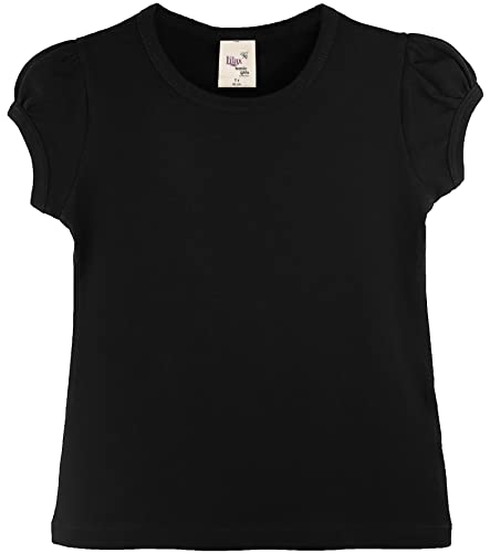 Image of Lilax Girls Short Puff Sleeve Cotton T-Shirt, Toddler & Little Girls Top | 95% Cotton Puff Sleeve Tee; Crewneck, Short Sleeve; Toddler & Girls Sizes 2T-12; for School, Play & Everyday; Machine Wash