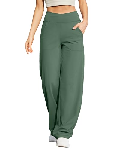 G4Free EverGoing Wide Leg Pants for Women Loose Yoga Pants with Pockets Petite/Regular/Tall Stretch Casual Lounge Pants