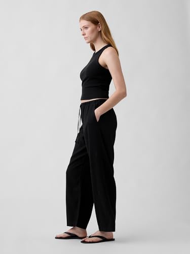 Image of Gap Womens Wide Leg Linen Pull on Pant