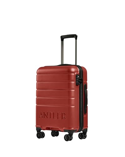 ANTLER - Logo Hard Shell Cabin Suitcase, 55x40x20cm 38L, Lightweight & Small, 4 Spinner Wheels - Adjustable Handle, Carry On, TSA Lock - Red Orange option