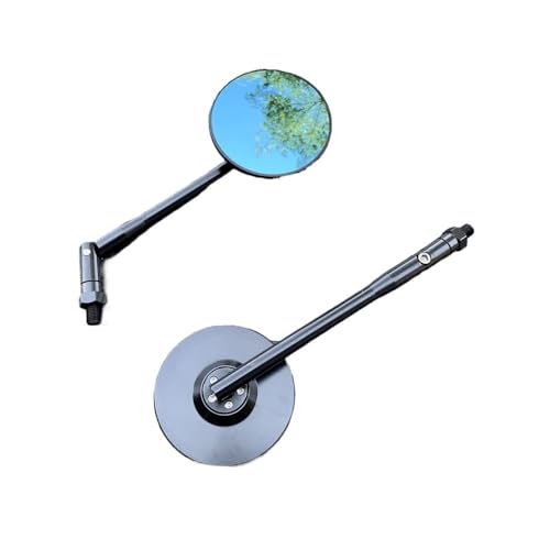 Rétroviseur Rond Universel Moto 10mm Noir - 2 Pièces Homologuées