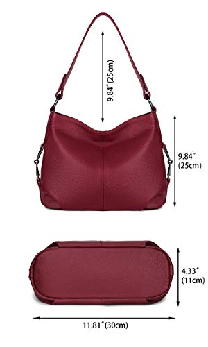 Image of YALUXE Women's Real Leather Shoulder Bags Hobo Handbags Purse Crossbody Bag