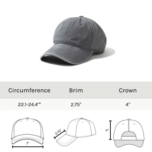 Washed Baseball Cap, Vintage Plain Dad Hats For Men/Woman, Unstructured Low Profile Denim Blank Cap - Light Grey #TOP1