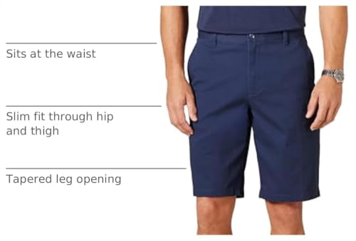Amazon Essentials Men's Slim-Fit 11" Inseam Comfort Stretch Chino Shorts, Navy, 32 by Amazon Essentials - Used condition - Image 4