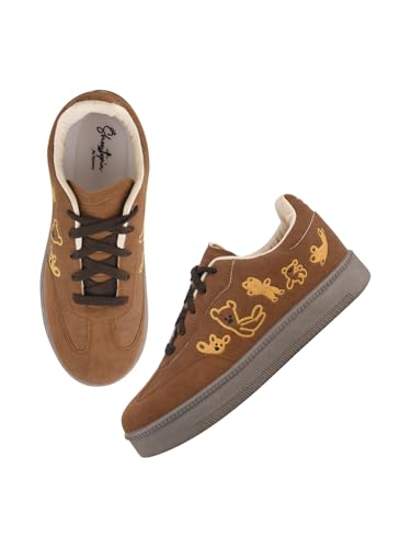 Image of Shoetopia Women's Casual Sneakers | Lace-Up Low-Top Shoes with Cushioned Sole | Trendy Daily Footwear Walking Shoes