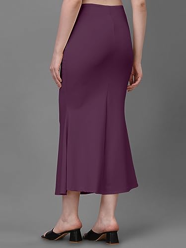 Image of Women's Saree Shapewear Petticoat, Cotton Blend Stretchable Mermaid Skirt, High Waist Tummy Control, Smooth Curve Fit with Adjustable Drawstring