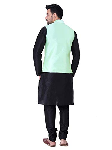 Image of Sadree Silk Men's Kurta Pajama Waistcoat or Nehru Jacket Set