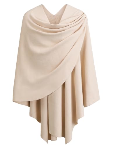 Image of PULI Womens Cross Front Poncho Shawl Wrap Elegant Wedding Formal Gift