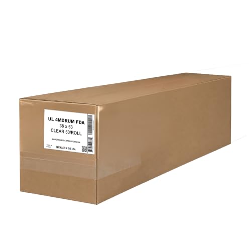 Image of Ultrasac 55 Gallon Clear Plastic Drum Liners 4 MIL - 38 inch x 63 inch - For Contractor, Industrial, Construction, & Municipal (Pack of 50)