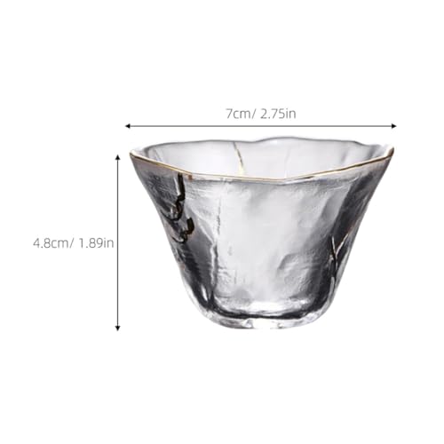 Tazas de sake japonesas de vidrio con borde dorado, el regalo ideal para bodas y fiestas 3