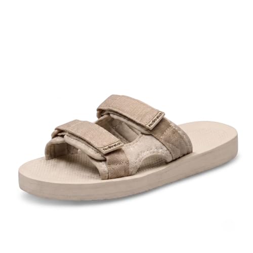 Image of NoStrain Men's Casual Sandals - Comfortable, Washable & Waterproof Open-Toe Footwear for Men with 4-Point Adjustable Velcro Strap, Heel Cushioning & Triple-Density Sole