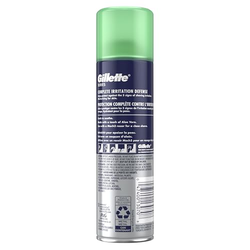 Gillette Series 3X Sensitive Shave Gel, Hydrates, Protects and Soothes Sensitive Skin, 7 Ounce (Pack of 6)
