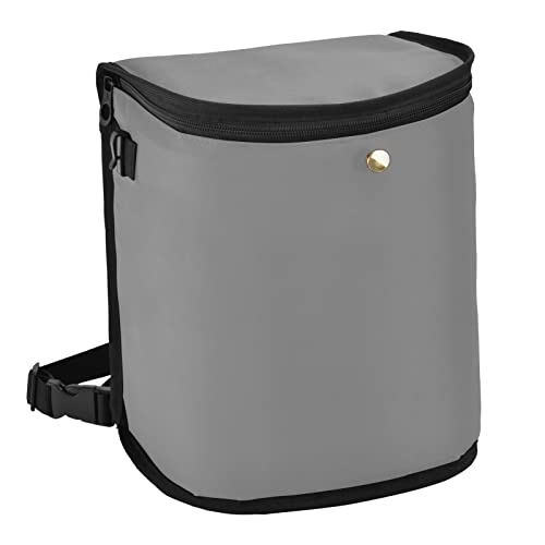 Image of Wudan Small Car Trash Can Gray Accessories for Garbage Storage Organizer with Lid Grey Waterproof Portable Auto and Truck Interior Seat Bin