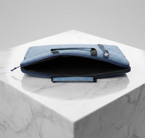Image of STREPE ZK 16 inch Laptop Case with Charger Pouch | 2 Components, Sleeve with Handle | for All Type of Notebooks up to 16 inches Lenovo, HP, Dell, Mac Book Pro, Mi, Asus | Laptop Cover Bag, Blue