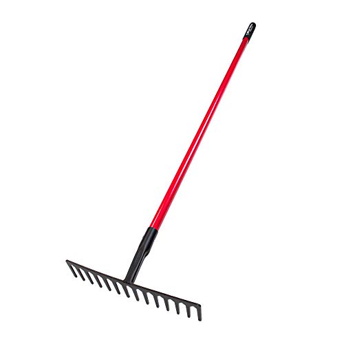 Bully Tools 14-Tine Level Head Rake Fiberglass Handle, Made in USA