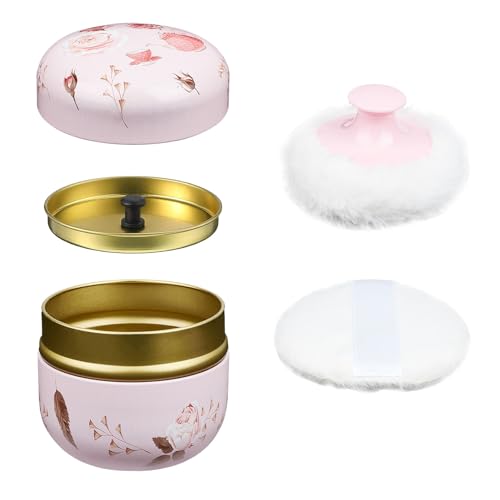 NICENEEDED Bouffée de Poudre pour le Corps et Récipient Portable Vide pour Poudre Corporelle avec Couvercles pour Maquillage Cosmétique