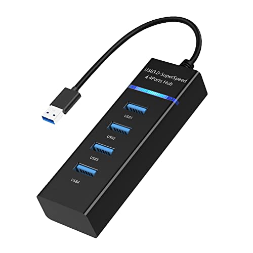 IVETTO USB Hub,4 Port USB Hub 3.0 Splitter with 3Ft Extended Cable for PC Laptop Mac Surface Pro and More USB Devices