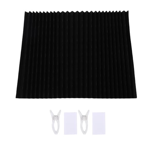 Oreilet Persianas para RV, 90x180 Cm, Tela No Tejida Opaca Completa, Sin Perforación, Persianas Adhesivas para Ventanas Autocaravanas, con Cinta Sujeción, para Remolques Viaje (Black)