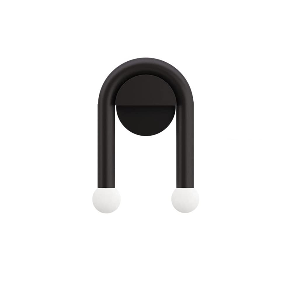 Iluminación de pared para dormitorio en hierro forjado negro con casquillo minimalista G4
