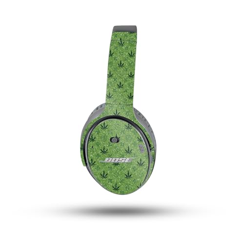 Image of MightySkins Glossy Glitter Skin Compatible with Bose QuietComfort 35 II Headphones - CBD Green | Protective, Durable High-Gloss Glitter Finish | Easy to Apply, Remove, and Change Styles