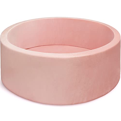 Image of EDOSTORY Foam Ball Pit for Toddlers, Memory Foam Ball Pit for Kids Babies Soft Children Round Playpen 35 x 12 inch, Pink - (Balls NOT Included)