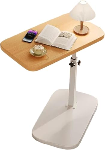 DGDHHSFJDJ Mesa Auxiliar Ajustable en Forma de C con Bandeja giratoria de 360° – Mesa de Centro Plegable y portátil Moderna para sofá Cama y Espacios pequeños (Amarilla)