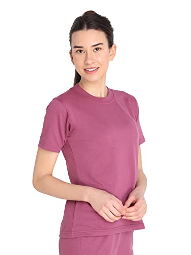 Image of CHKOKKO Women's Terry Cotton Loose Fit Half Sleeve Casual Style T-Shirt