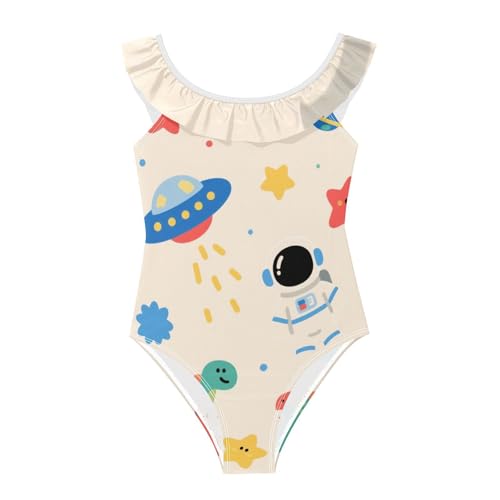Bañador de dinosaurios y planetas para niñas de 3 a 6 años