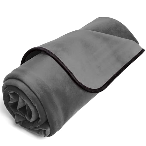 Liberator Fascinator Throw - Moisture-Proof Sensual Blanket, Small Size, Microvelvet Grey