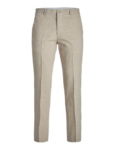 JACK & JONES Herren Jprriviera Linen Trouser Slim Fit Sn Anzughose, Beige,...