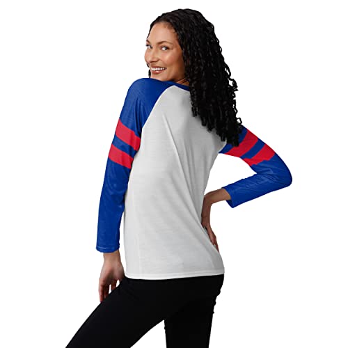 FOCO womens Nfl Team Logo Ladies Fashion Long Sleeve Henley Shirt, Big Logo, Medium US - Image 2
