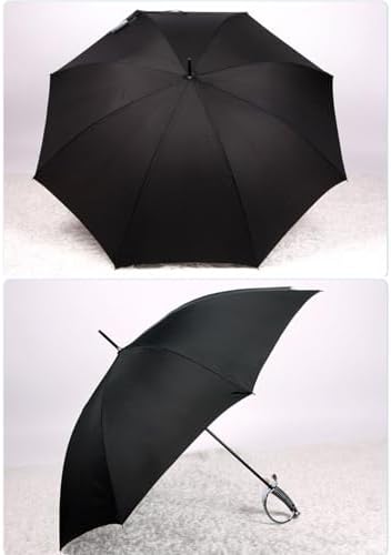 Automatic Long Handled Straight Umbrella - Sleek 8-Bone Western Sword Design, High-Density Waterproof, Ideal for Rainy & Sunny Days, & Stylish Outdoor Accessory