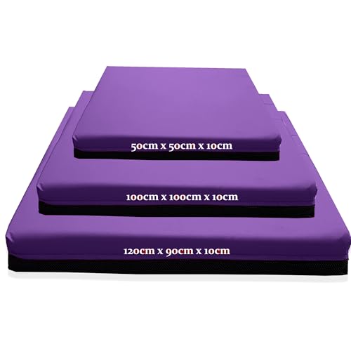 Kosiproducts Gymnastics Non Slip Crash Mat for Tumbling Landing Gym Training exercise, Bouncy Castle Large (120cm x 90cm) Purple