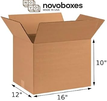Corrugated Cardboard Box, 25 Pack, Moving Boxes for Packing, Shipping, Mailing and Storage (12x16x10)