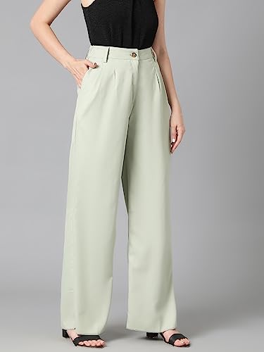 Image of KOTTY Womens Cotton Blend Straight Fit Trousers