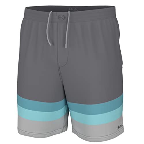 HUK Men's Pursuit Pattern Boardshorts, Quick-Dry Swimsuit