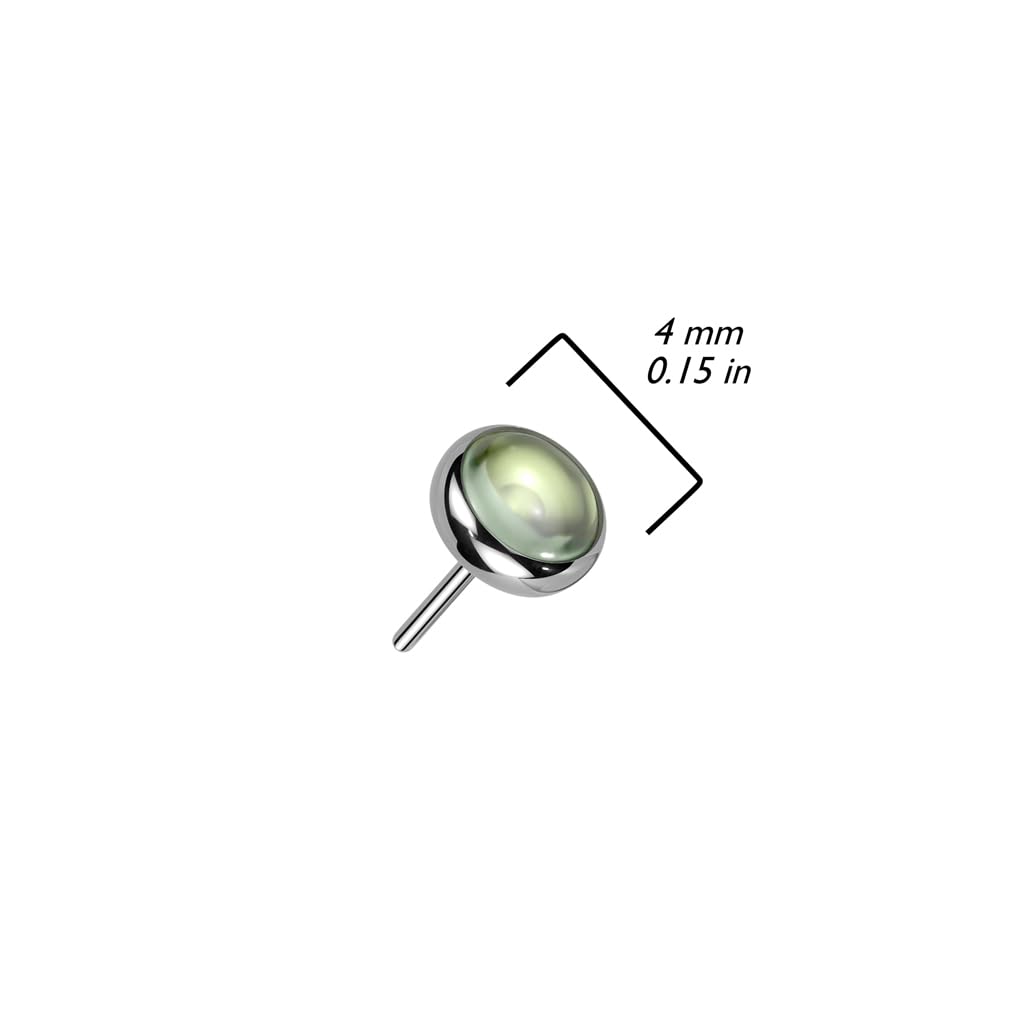 Paula & Fritz® Push-In Aufsatz Synthetischer Stein Titan-IUM Grade 23 Piercing Set Mehrfarbig 4-mm Ohr-Stecker Labret Stud Nipple Straight Barbell