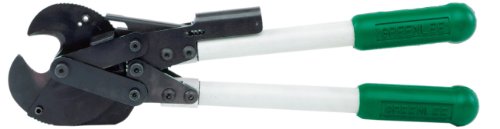 Ratchet Cable Cutter, Shear Cut, 19-1/8 In
